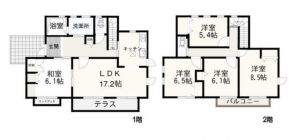 豊田市新町、中古一戸建ての間取り画像です