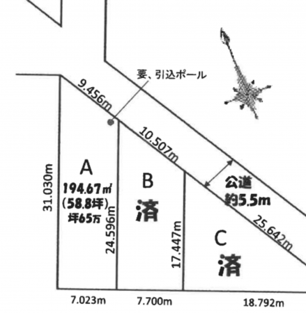 豊田市昭和町、土地の間取り画像です