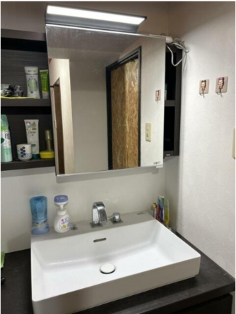 豊田市秋葉町、マンションの洗面画像です