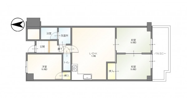 豊田市寿町、マンションの間取り画像です