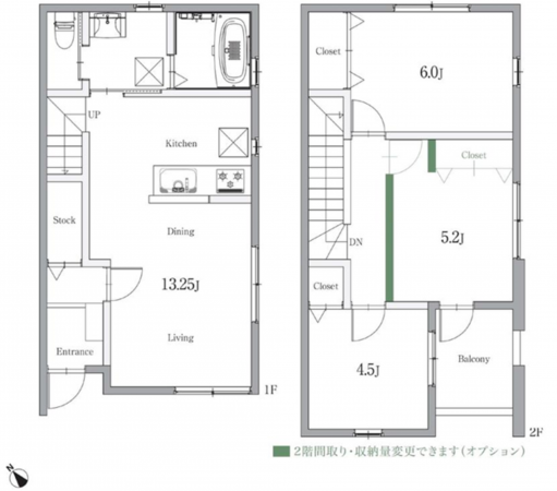 豊田市山之手、新築一戸建ての間取り画像です