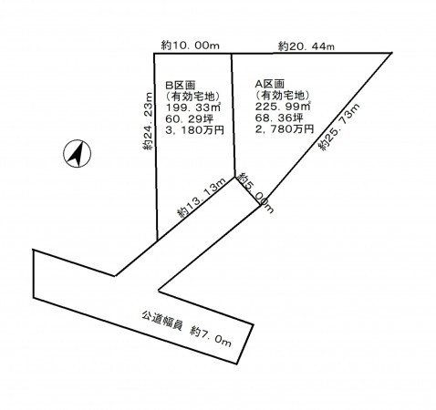 豊田市挙母町、土地の間取り画像です