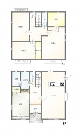 豊田市上原町、中古一戸建ての間取り画像です