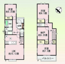 豊田市竹元町、新築一戸建ての間取り画像です