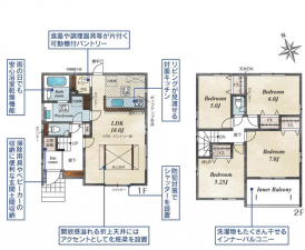 豊田市水源町、新築一戸建ての間取り画像です
