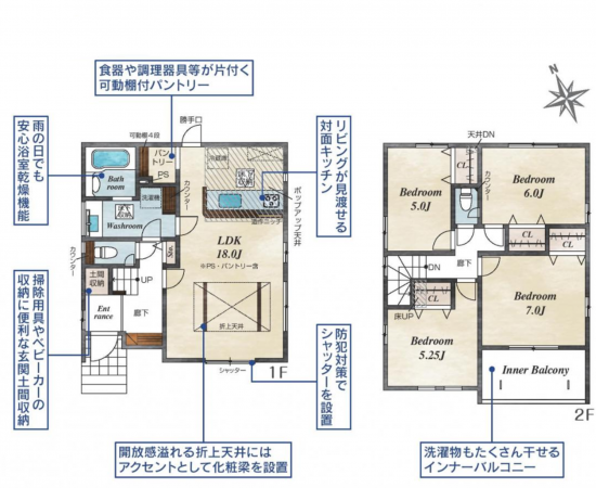 豊田市水源町、新築一戸建ての間取り画像です