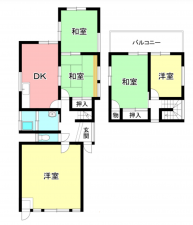 豊田市美里、中古一戸建ての間取り画像です