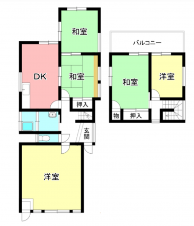 豊田市美里、中古一戸建ての間取り画像です