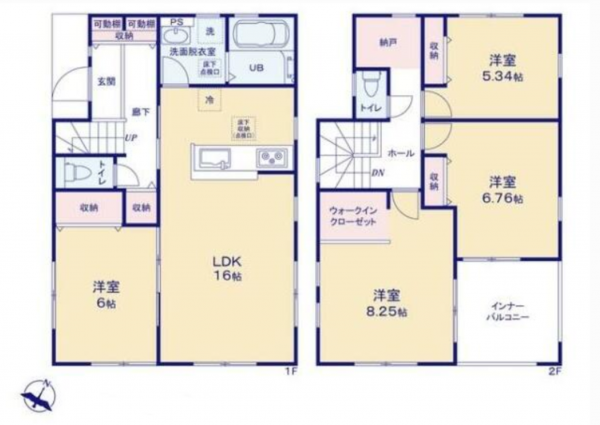 豊田市宝町、新築一戸建ての間取り画像です