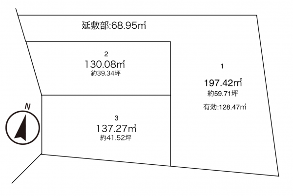 豊田市平戸橋町、土地の間取り画像です