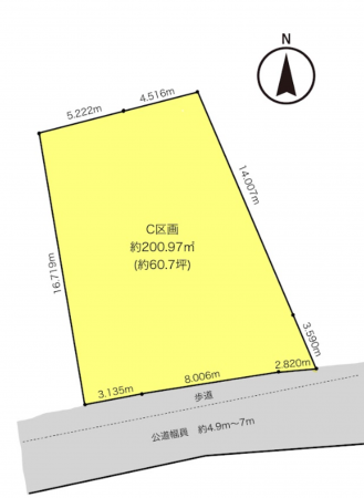 豊田市東広瀬町、土地の間取り画像です