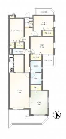 豊田市小坂町、マンションの間取り画像です