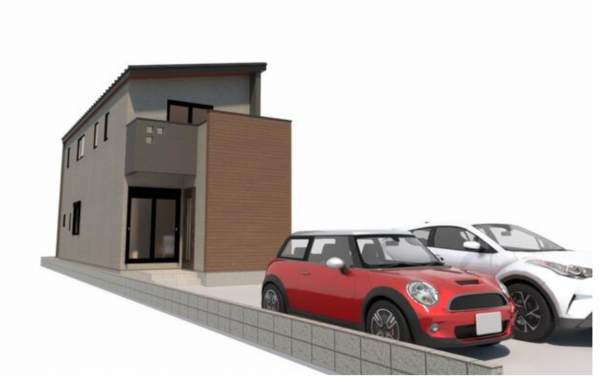 豊田市朝日町、新築一戸建ての完成予想図（外観）画像です