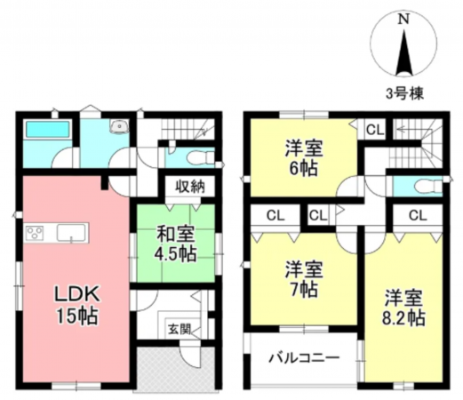 豊田市井上町、新築一戸建ての間取り画像です