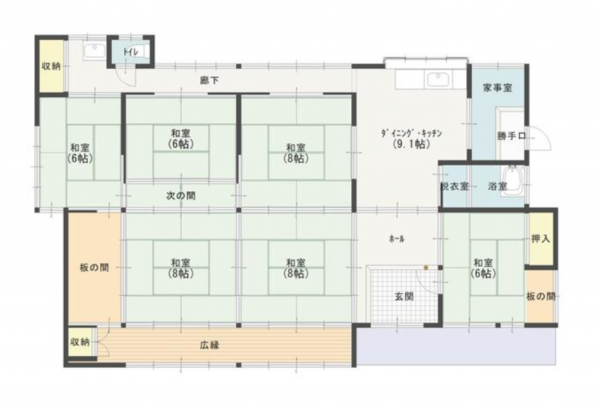 豊田市石野町、中古一戸建ての間取り画像です