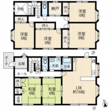 豊田市京ケ峰、中古一戸建ての間取り画像です