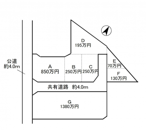 豊田市四郷町、土地の間取り画像です