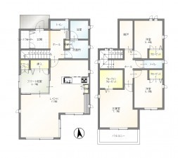 豊田市四郷町、中古一戸建ての間取り画像です