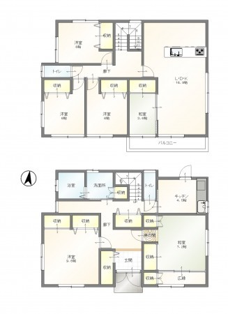 豊田市上原町、中古一戸建ての間取り画像です