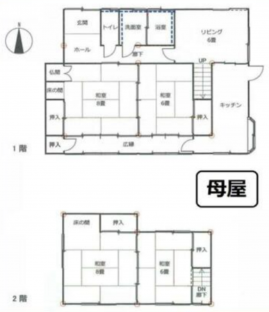 豊田市丸山町、中古一戸建ての間取り画像です