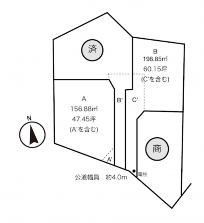 豊田市広川町、土地の間取り画像です