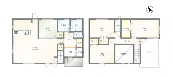 豊田市明和町、新築一戸建ての間取り画像です