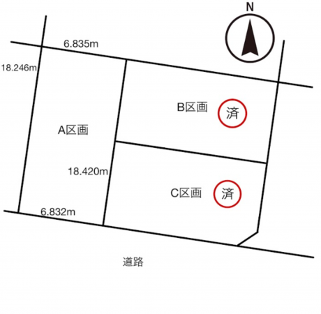 豊田市高上、土地の間取り画像です