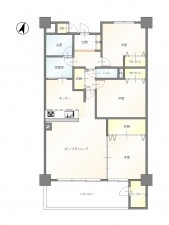 豊田市広久手町、マンションの間取り画像です