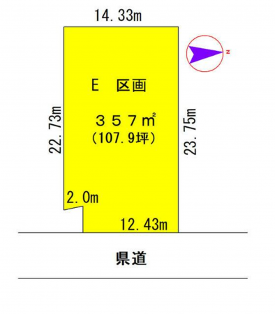 豊田市西広瀬町、土地の間取り画像です