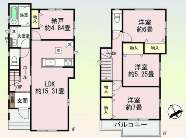 豊田市西中山町、新築一戸建ての間取り画像です