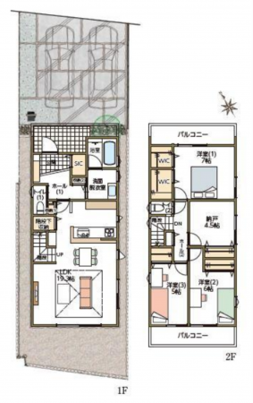 豊田市平戸橋町、新築一戸建ての間取り画像です