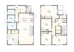 豊田市山之手、中古一戸建ての間取り画像です