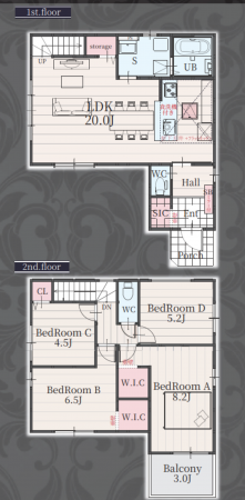 豊田市細谷町、新築一戸建ての間取り画像です