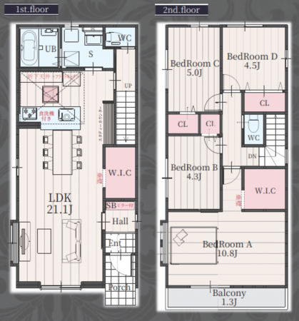 豊田市細谷町、新築一戸建ての間取り画像です