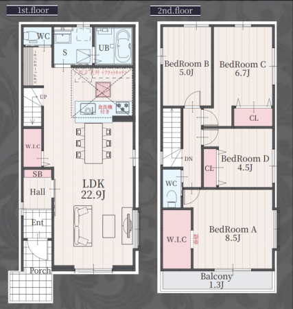 豊田市細谷町、新築一戸建ての間取り画像です