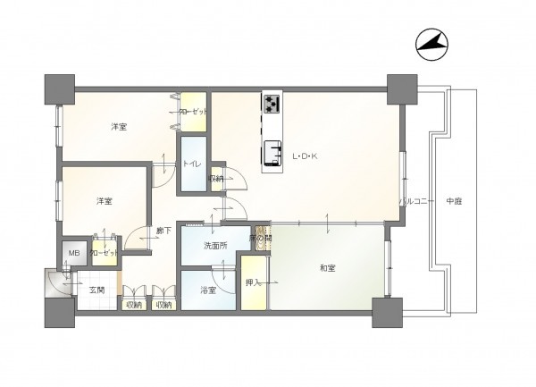 豊田市大林町、マンションの間取り画像です