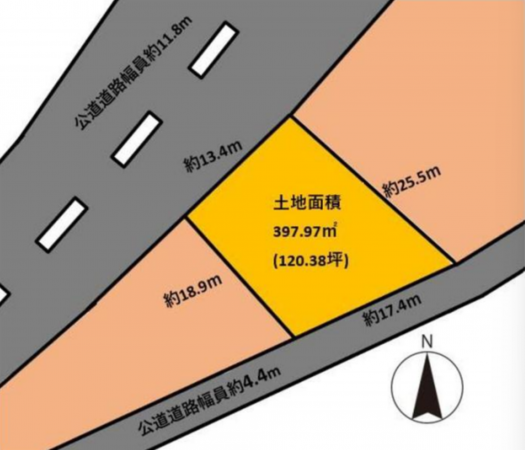 豊田市御船町、土地の間取り画像です