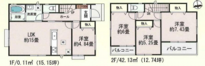 豊田市明和町、新築一戸建ての間取り画像です