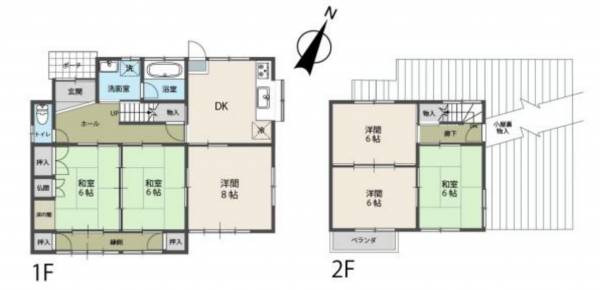 豊田市花本町、中古一戸建ての間取り画像です