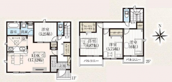 豊田市栄町、新築一戸建ての間取り画像です