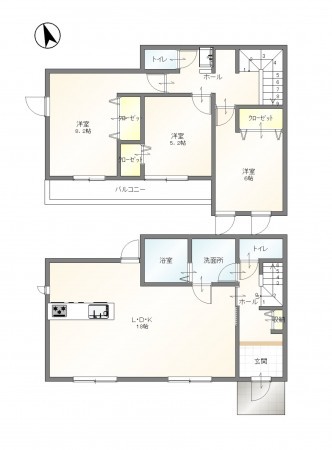 豊田市平山町、新築一戸建ての間取り画像です