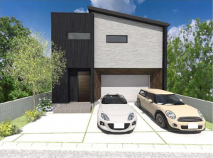 豊田市宮口町、新築一戸建ての完成予想図（外観）画像です