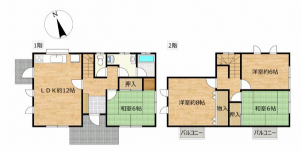 豊田市井上町、中古一戸建ての間取り画像です