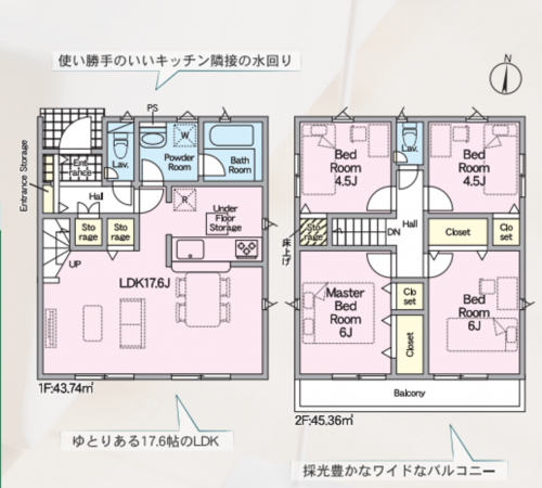 豊田市宝来町、新築一戸建ての間取り画像です