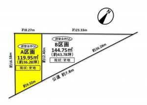 豊田市水源町、土地の間取り画像です