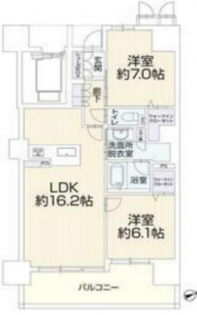 豊田市豊栄町、マンションの間取り画像です