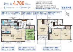 豊田市高上、新築一戸建ての間取り画像です