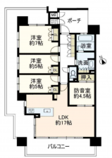 豊田市浄水町、マンションの間取り画像です