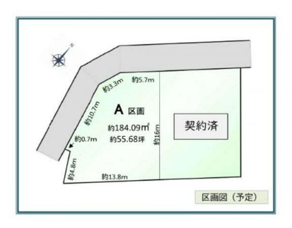 豊田市広田町、土地の間取り画像です