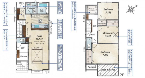 豊田市丸山町、新築一戸建ての間取り画像です